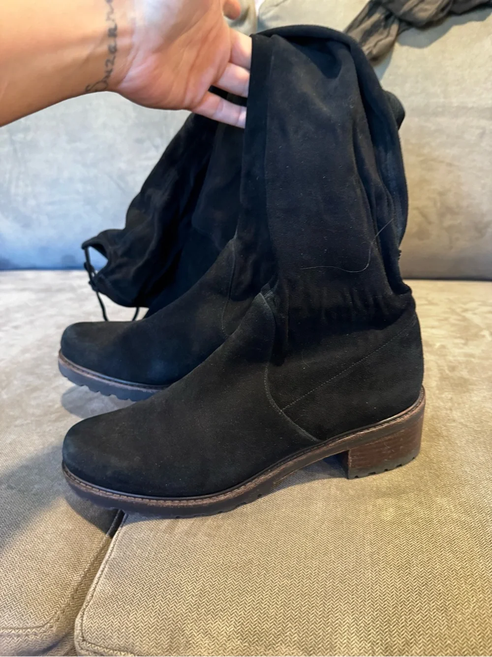 Stuart Weitzman Black Over-the-Knee Suede Women’s Boots